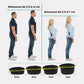 Invisible height increase insoles with a stacked lift, hidden under the heel inside a shoe