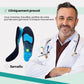 Pair of orthopedic insoles for plantar fasciitis with a raised arch and a deep heel cup