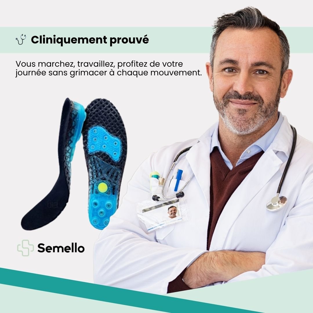 Pair of orthopedic insoles for plantar fasciitis with a raised arch and a deep heel cup