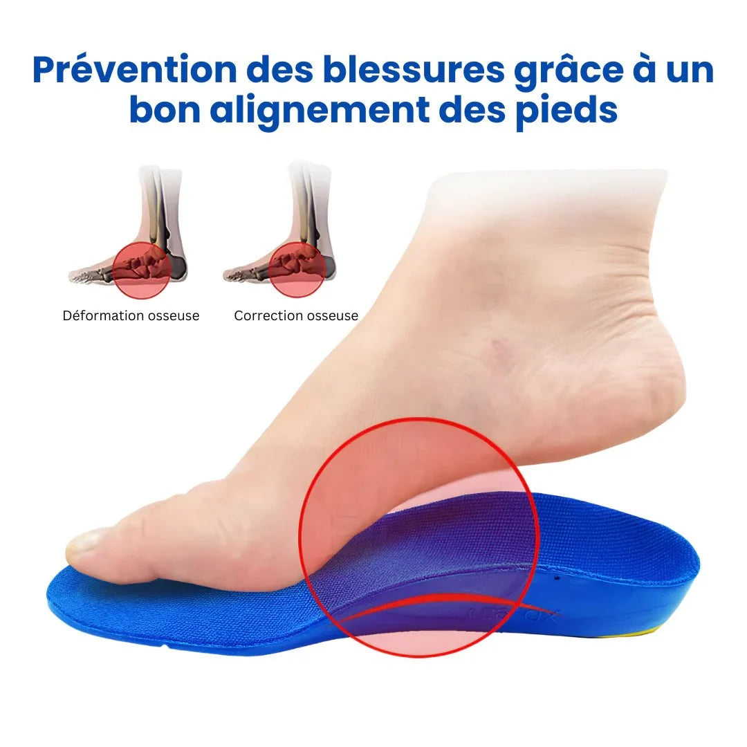 Orthopedic insoles for kids with a molded arch that corrects foot alignment