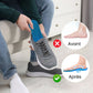 Pair of insoles shaped to relieve pressure under the bunion joint inside the shoe