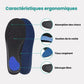Pair of breathable orthopedic insoles with a raised arch, worn inside the shoe