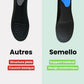 Pair of breathable orthopedic insoles with a raised arch, worn inside the shoe