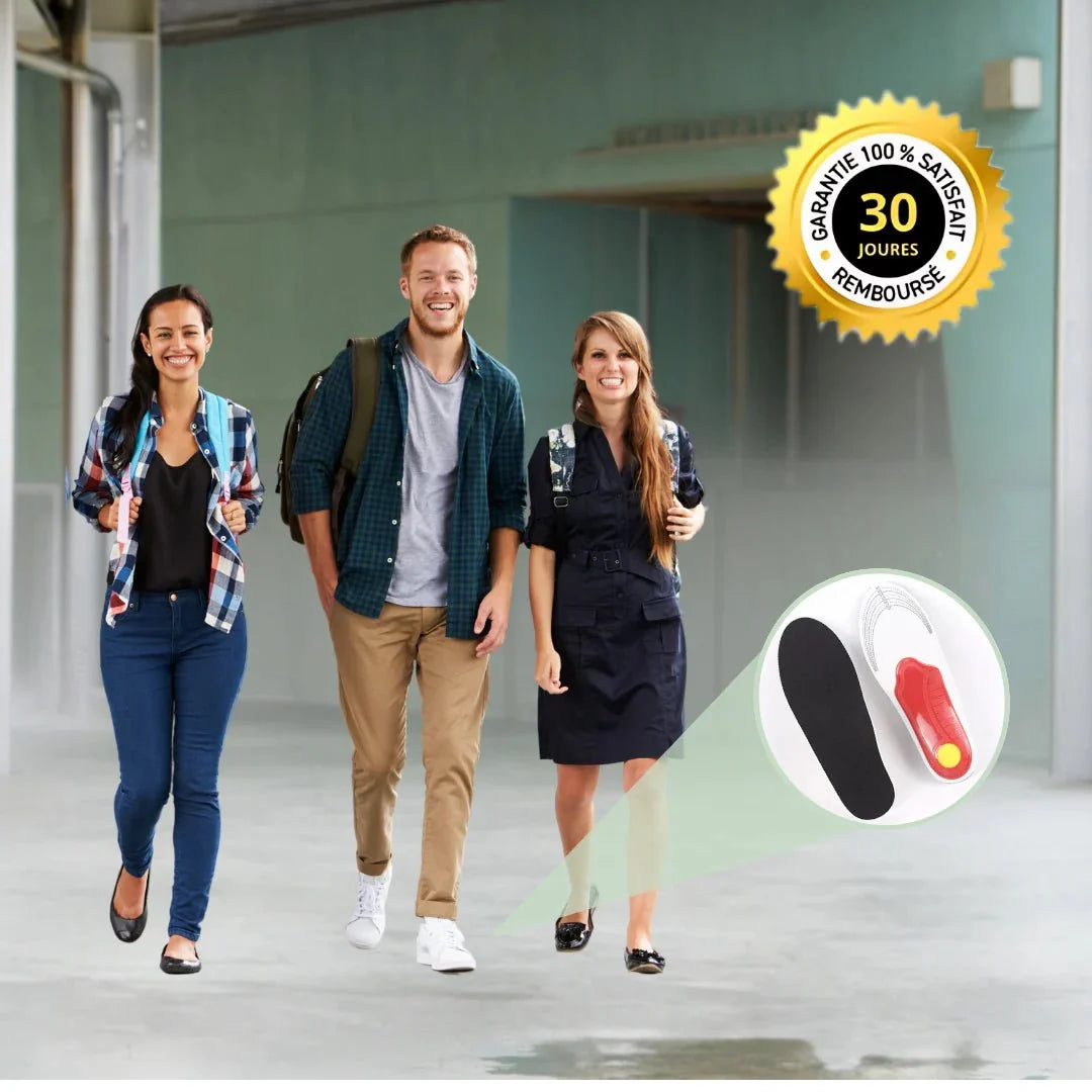 Memory foam insoles for flat feet with a raised arch and a deep heel cup