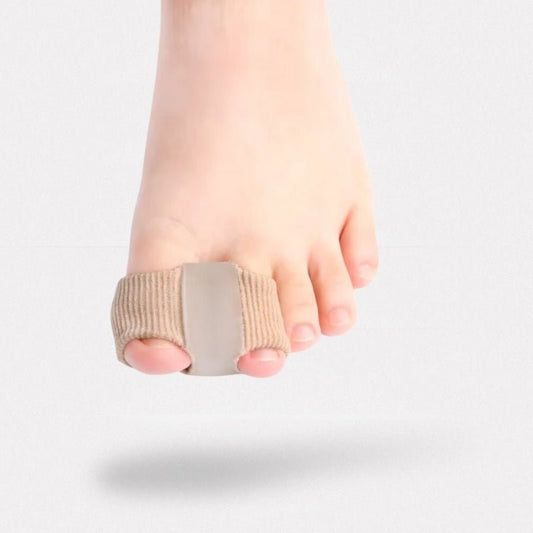 Soft flexible separators slipped between the toes to ease a hammer toe