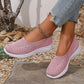 Women's orthopedic sneakers in black, pink, gray and beige with a thick cushioned midsole