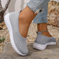 Women's orthopedic sneakers in black, pink, gray and beige with a thick cushioned midsole