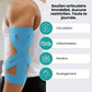 Set of elastic elbow straps worn just below the joint, in blue, black and khaki