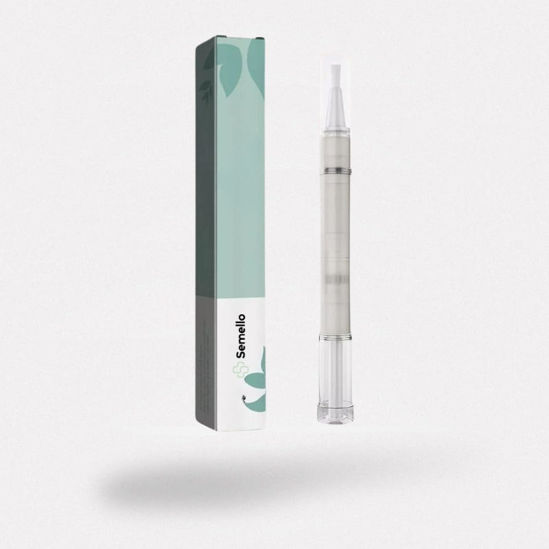 Toenail fungus serum in a slim applicator pen for brushing onto the nail