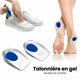 Silicone heel cups that sit under the heel to absorb shock inside a shoe