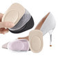 Clear padded cushions lining the heel of a shoe with a non-slip grip