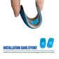 Shock-absorbing gel heel cups placed under the heel to ease Achilles tendon pain