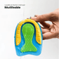 Pair of U-shaped gel heel cups that cradle the heel inside any shoe