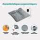 Heated foot mat with a soft top surface where both feet rest for warmth
