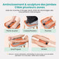 Foot massage mat covered in raised stimulation points, stood on barefoot