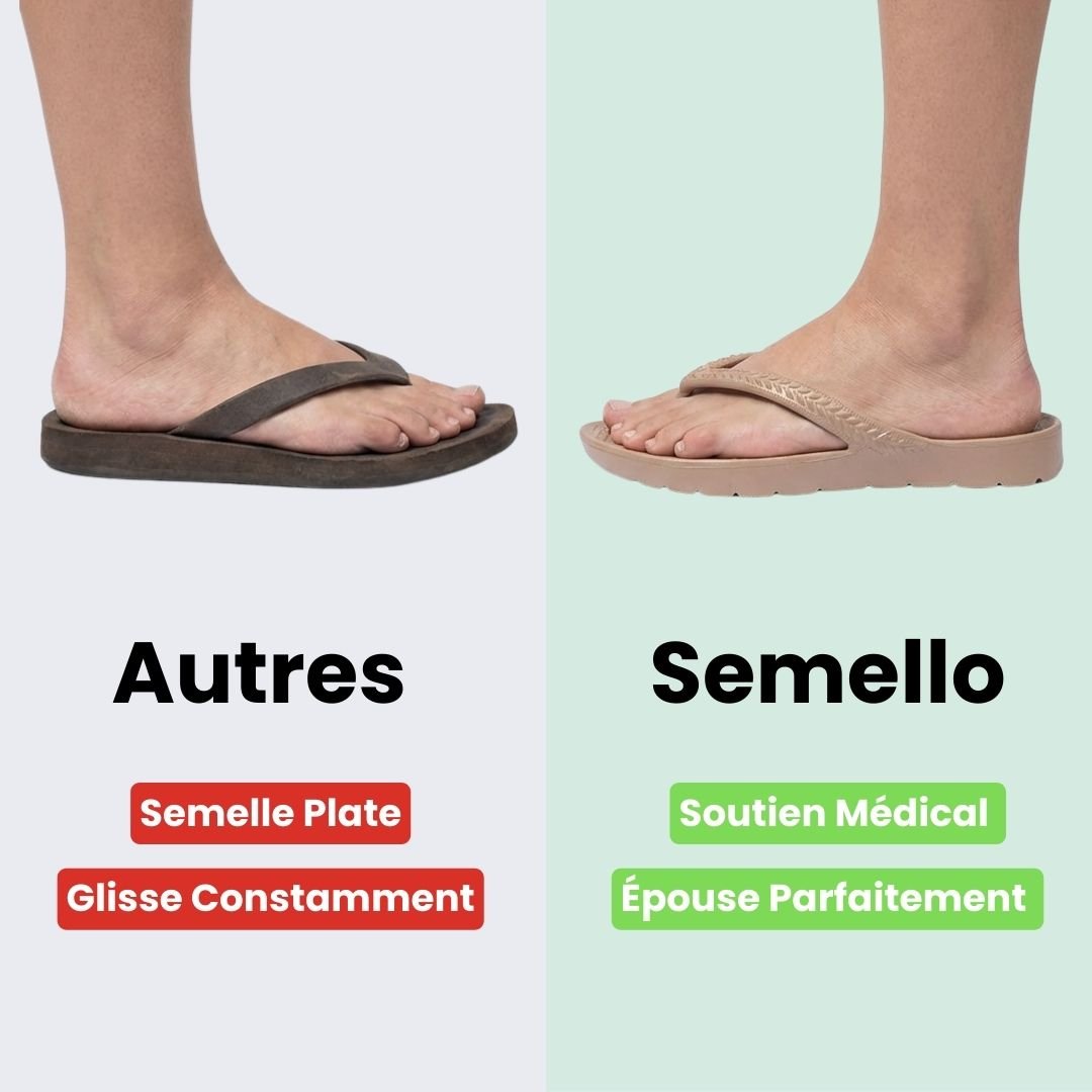 Orthopedic flip-flops with a toe post and contoured footbed, in khaki, black, navy and cream