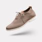 Lace-up orthopedic dress shoes with a cushioned insole, in black, caramel and gray